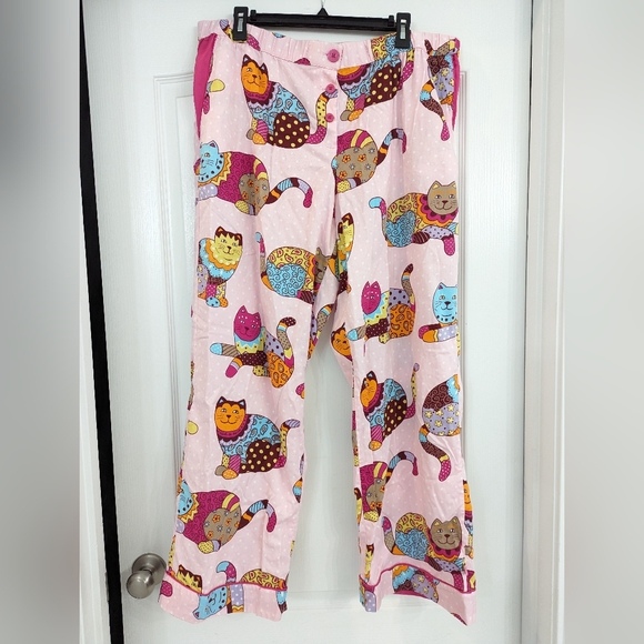 Nick and Nora Patchwork cat pajamas bottoms - Picture 1 of 6